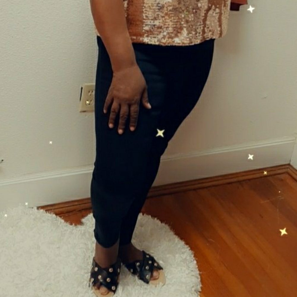 Skinny leg plus jeans - black